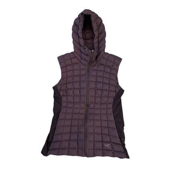 Arc'teryx Womens Narin Down Puffer Vest Size Medium Purple Hood - Picture 1 of 8